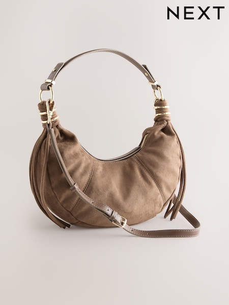 Tan Brown Suede Sling Shoulder Bag (W57795) | €32