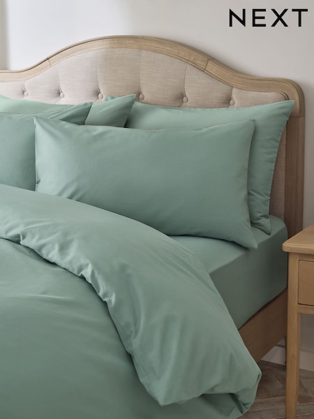 Set of 2 Sage Green Pure 144 Thread Count Pillowcases (W57992) | €9 - €11
