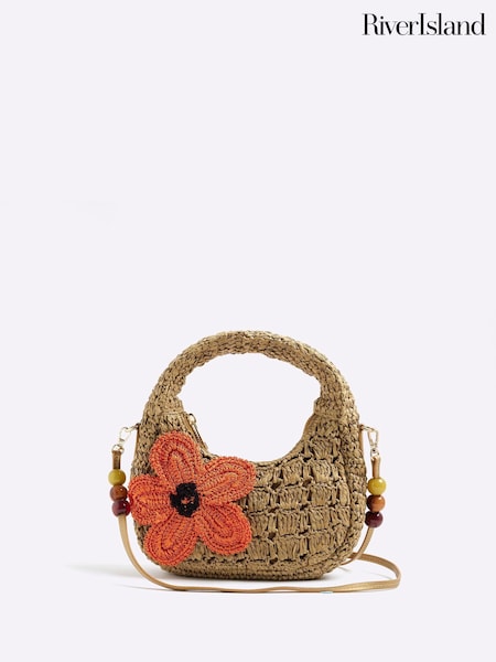 River Island Raffia Flower Shoulder Bag (W58115) | 268 LEI