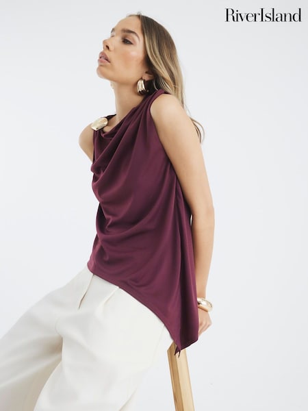River Island Shell Trim Drape Top (W58133) | R$ 315