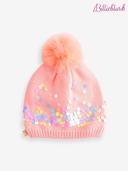 Pink - Billieblush Glitter Knitted Pom Hat (W58255) | 45 €