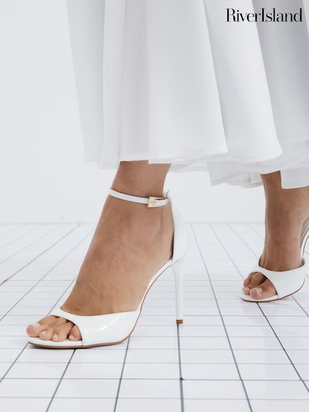 River Island White Wide Fit Open Toe Heels (W58310) | €45