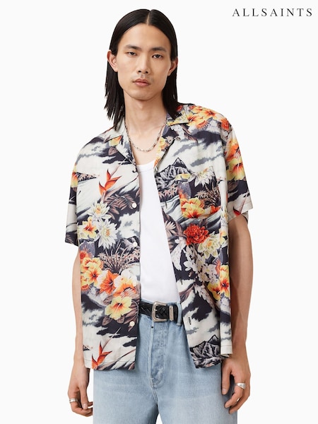 AllSaints Black Oscani Short Sleeve Shirt (W58368) | €152