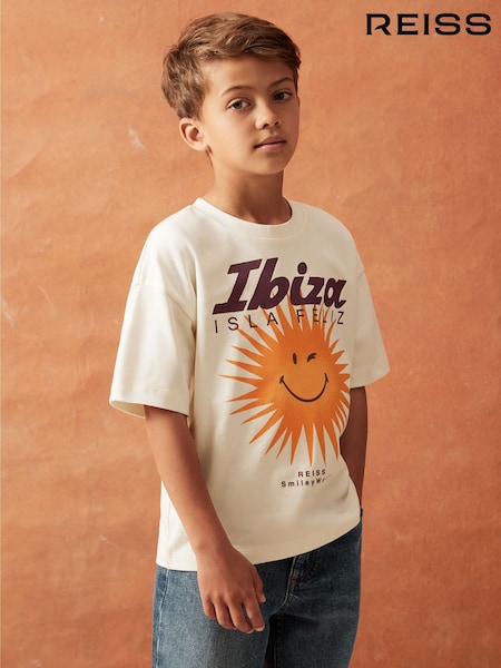 Reiss Off White Bruno 9-13 yrs SmileyWorld | Reiss Sun Motif T-Shirt (W58372) | €30