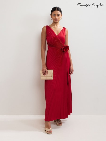Phase Eight Red Emlyn Pleated Dress (W58391) | €242