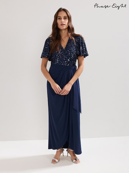 Phase Eight Blue Janessa Sequin Dress (W58456) | €228