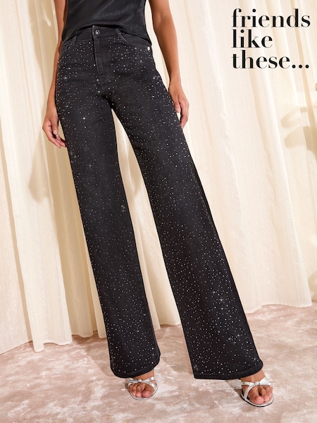 Denim negro - Friends Like These X Lucy Mecklenburgh Everyday Wide Leg Jeans (W58460) | 71 €