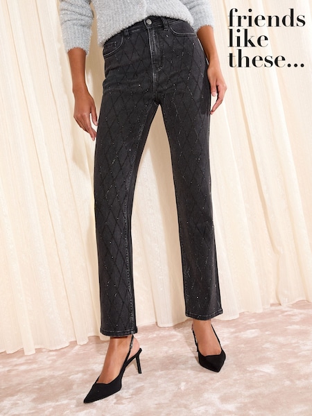Friends Like These Black Petite Ankle Straight Leg Jeans (W58469) | €71