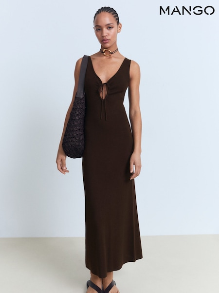 Mango Brown Sleeveless Knit Midi Dress (W58503) | €48