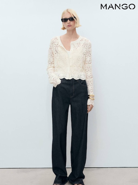 Mango Cream Crochet Cardigan (W58515) | €77