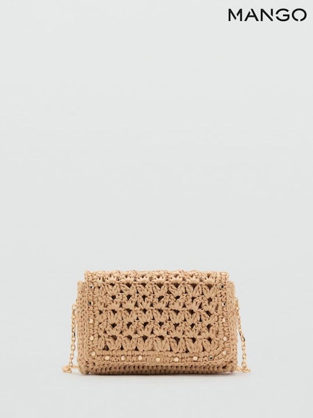 Mango Brown Raffia Cross-Body Bag (W58520) | €45