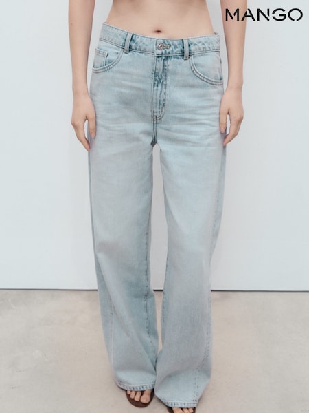 Mango Blue 100% Cotton Ivanna Tapered Jeans (W58524) | €63