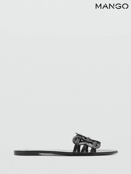Mango Black Leather Sandals (W58527) | €59