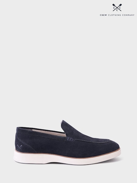 Crew Clothing Blue Suede Leather 100% Cotton Loafers (W58590) | AED518