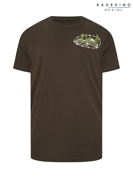 BadRhino Big & Tall Brown 100% Cotton Out West T-Shirt (W58649) | R$ 195