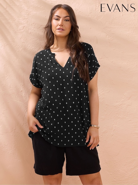 Evans Dobby Boho Black Top (W58677) | €52