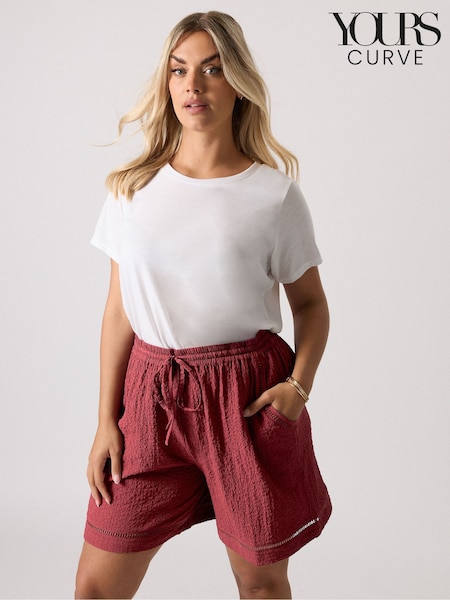 Yours Curve Red Ladder Shorts (W58746) | €34