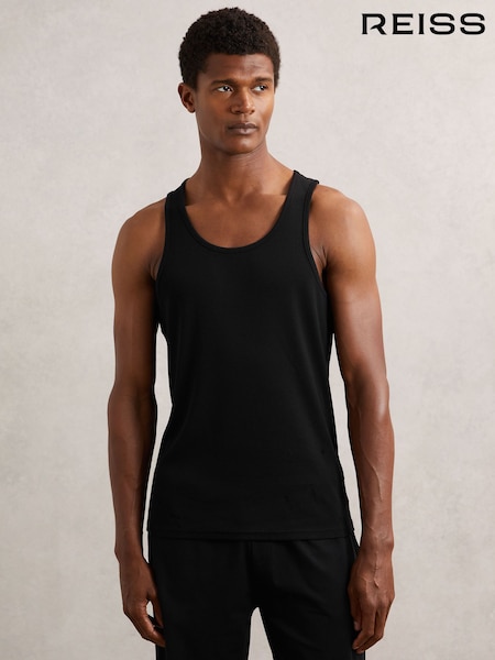 črna - Reiss Jaden Stretch-Cotton Ribbed Vest (W58759) | € 29