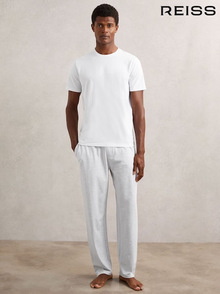 Reiss Soft Grey Hugo Cotton Jersey Logo-Waistband Joggers with Stretch (W58792) | AED346