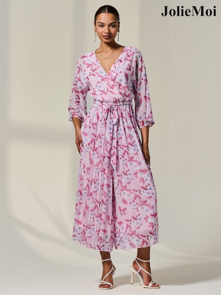 Jolie Moi Flared Printed Chiffon Jumpsuit (W58794) | €90