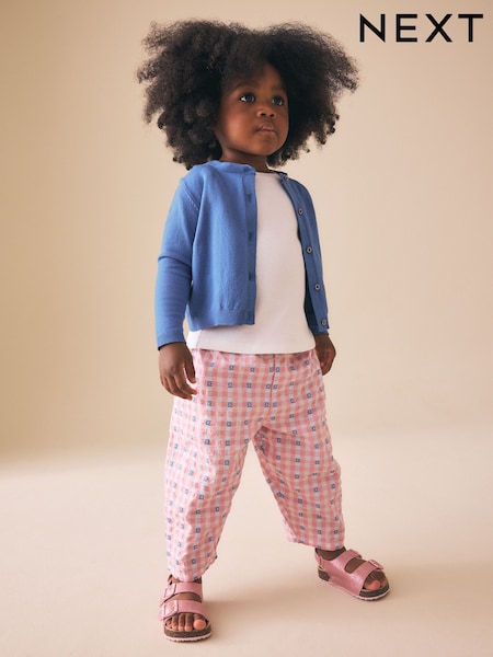 Pink/Blue Gingham Pullon Barrel Trousers (3mths-7yrs) (W58860) | €15 - €17.50