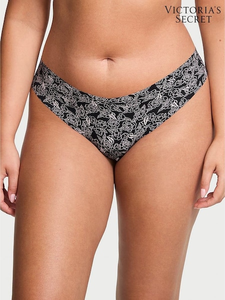 Victoria's Secret Black Sketch Floral Thong Knickers (W58894) | €13