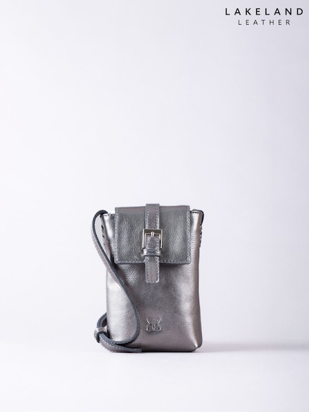 אפור - Lakeland Leather Tarnly Cross-Body Phone Pouch Bag (W58913) | ‏176‏₪