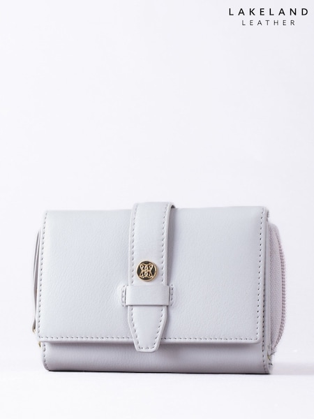 Lakeland Leather Grey Medium Icon Stud Tab Purse (W58935) | AZN 75