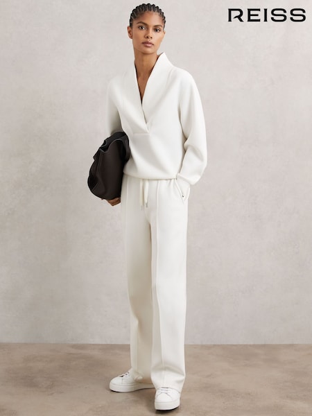 Reiss Ivory Annabel Modal-Blend Shawl-Neck Sweatshirt (W58946) | AED864