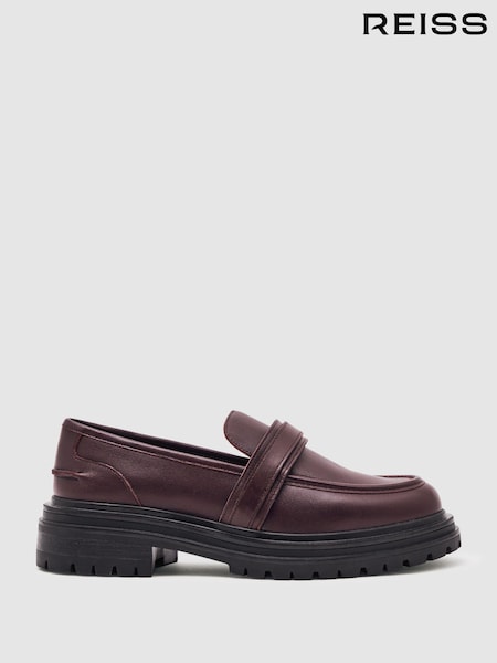 Reiss Athena Leather Strap-Detail Lug-Sole Loafers (W58952) | R$ 1.560