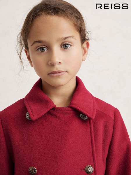 Reiss Red Mabel Wool-Blend Double-Breasted Coat (W58977) | AED864