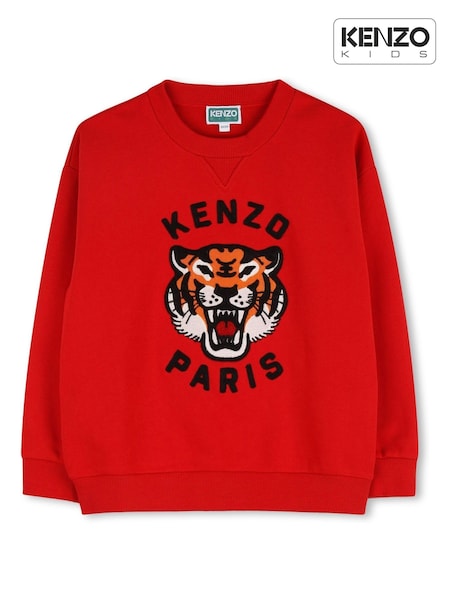 KENZO KIDS Embroidered Tiger Graphic Logo Textured Sweatshirt (W59017) | 668 QAR - 1,064 QAR