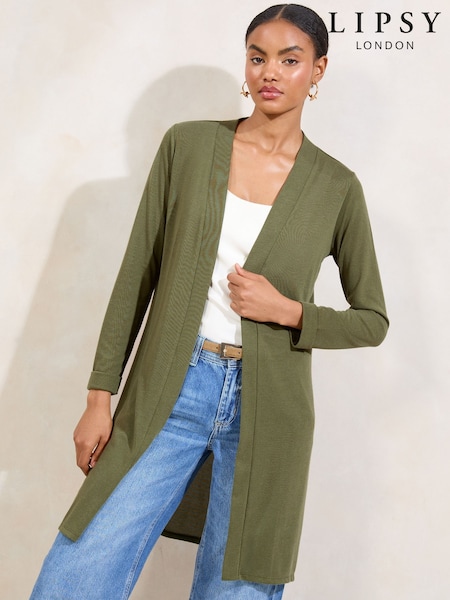 Lipsy Khaki Green  Longline Cardigan (W59018) | €41.50
