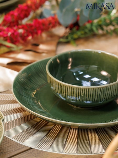 Mikasa 12 Piece Green Jardin Ceramic Dinner Set (W59024) | €116