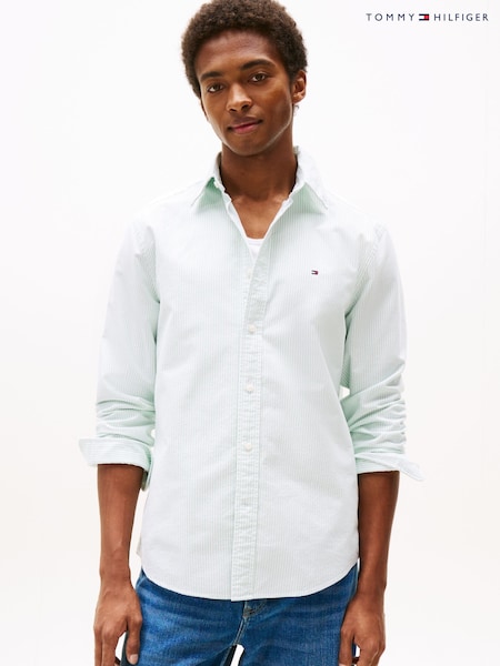 أخضر - Tommy Hilfiger Regular Fit Stripe Oxford Shirt (W59075) | ‏495 د.إ.‏