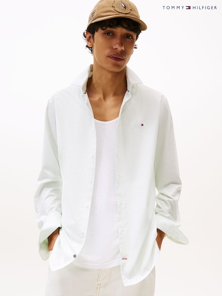 Tommy Hilfiger White Slim Stretch Stripe Shirt (W59124) | €113