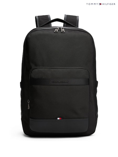 Tommy Hilfiger Black Metal Logo Travel Backpack (W59132) | 742 QAR