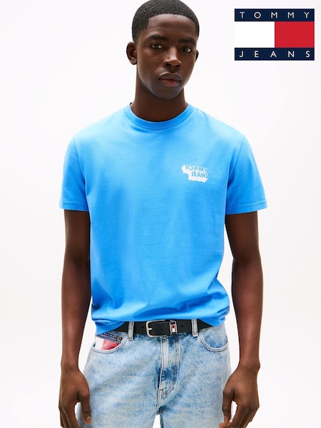 Tommy Jeans Blue Slim Stack Logo T-Shirt (W59140) | €43
