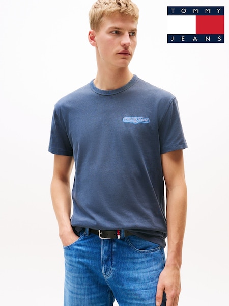 Tommy Jeans Blue Back Graphic Print Crew Neck T-Shirt (W59151) | €51