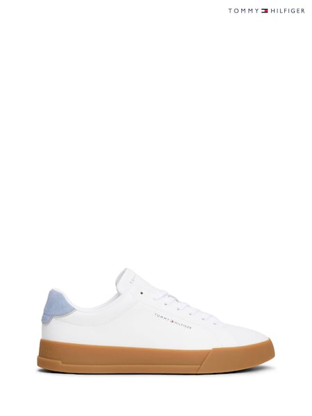 Tommy Hilfiger White Contrast Heel Court Trainers (W59158) | €119