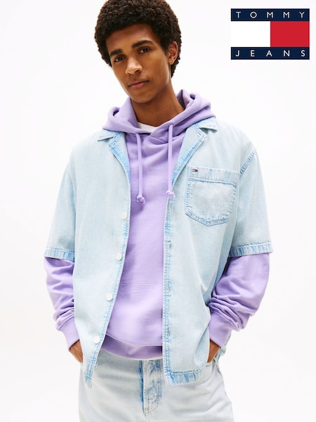 Tommy Jeans Blue Relaxed Fit Short Sleeve Lightweight Denim Shirt (W59161) | €83