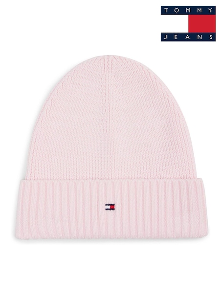 Tommy Hilfiger Pink Kids Essential Flag Embroidery 100% Organic Cotton Beanie (W59240) | AED134