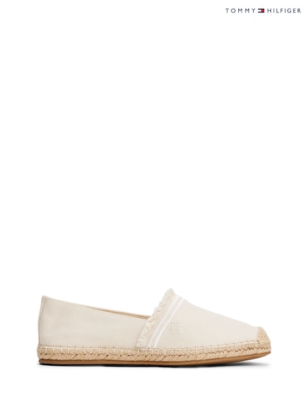 טבעי - Tommy Hilfiger Fringe Canvas Espadrilles (W59394) | ‏327‏₪