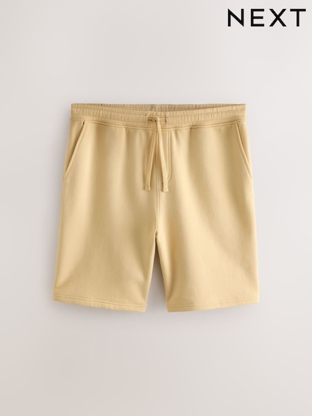 Butter Yellow Cotton Blend Brushed Jersey Shorts (W59488) | €21