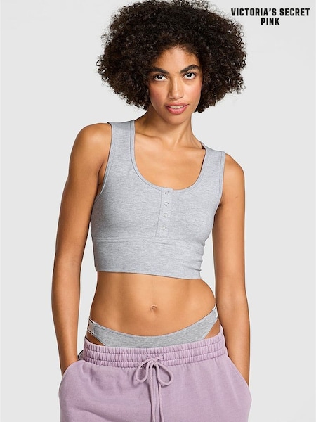 Victoria's Secret Pink Medium Heather Grey Open Back Sports Bra (W59777) | €30