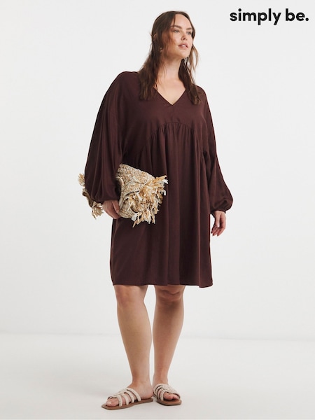 Simply Be Linen Smock Dress (W59839) | 268 LEI