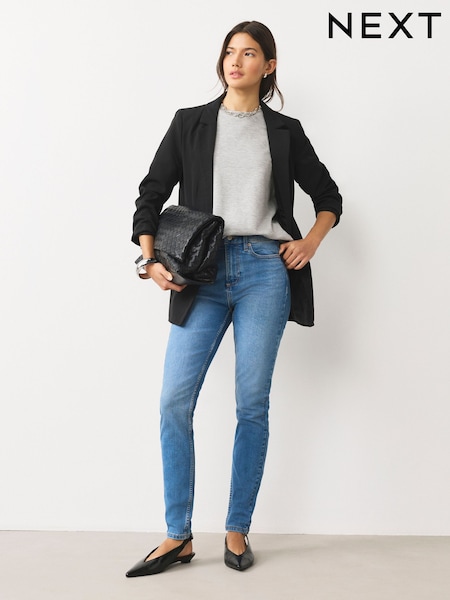 Light Blue - Mid Rise Stretch Skinny Jeans