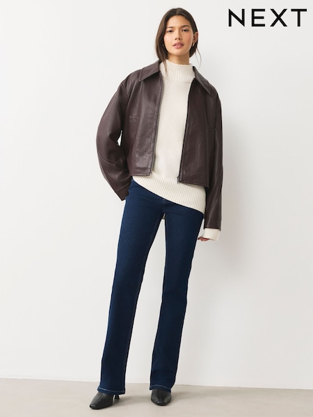Indigo Blue - Mid Rise Stretch Bootcut Jeans