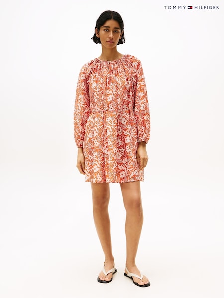 Tommy Hilfiger Orange Oversized Mini Dress With Silk (W59900) | €258