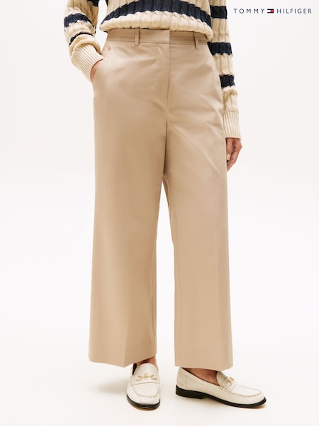 Tommy Hilfiger Brown Pressed Wide Leg Ankle Trousers (W59902) | €154